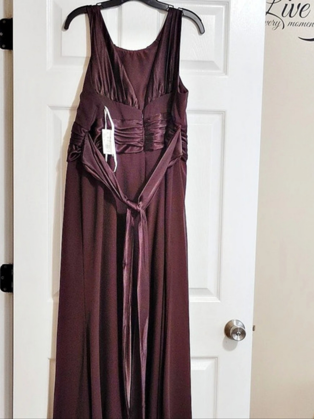 David's Bridal F12732 Maxi Dress in Brown Size 18
